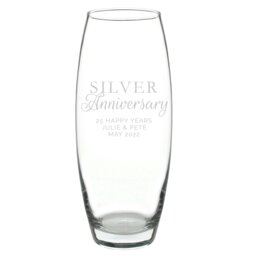 Rackhams Personalised 'Silver Anniversary' Bullet Vase - thumbnail 2