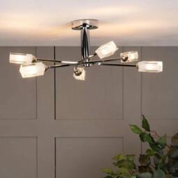 Rackhams Icarus 6 Light Semi Flush Ceiling Light Polished Chrome