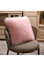 Rackhams Fluffy Faux Wool Pink Cushion Cover - Pink - thumbnail 4