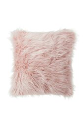 Rackhams Fluffy Faux Wool Pink Cushion Cover - Pink - thumbnail 6