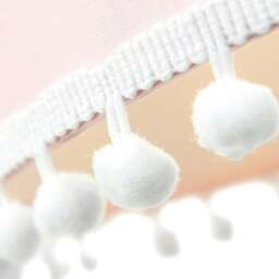 "Rackhams Cute and Modern Pink Cotton 10"" Lamp Shade with Small White Woolly Pom Poms" - thumbnail 4