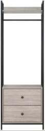 Rackhams Alva Open Wardrobe with 2 Drawers - Grey Oak - thumbnail 6