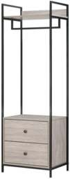 Rackhams Alva Open Wardrobe with 2 Drawers - Grey Oak - thumbnail 3