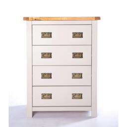 Rackhams Argenta 4 Drawer Chest of Drawers Bras Drop Handle - Light Grey - thumbnail 2