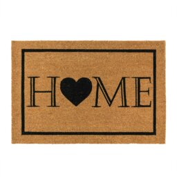 Rackhams Eco-Friendly Latex Backed Coir Entrance Doormat, 60x90cm - Heart Home Welcome - 1 - Brown - thumbnail 2