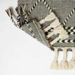Rackhams Edessa Black & White Kilim Wool Rug - 90 x 150 cm - thumbnail 6