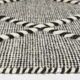 Rackhams Edessa Black & White Kilim Wool Rug - 90 x 150 cm - thumbnail 5