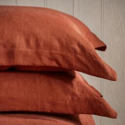 Rackhams Burnt Orange French Linen Duvet Cover - Double - thumbnail 6