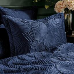 Rackhams Palmeria Contemporary Oxford Pillowcase - Navy - 50cm x 75cm - Navy - 100% Mixed