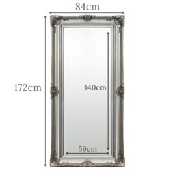 Rackhams Harrow Full Length Mirror Antique Silver - 172cm x 84cm - Silver - thumbnail 2