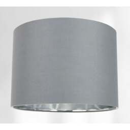 "Rackhams Contemporary Grey Cotton 12"" Table/Pendant Lamp Shade with Shiny Silver Inner" - thumbnail 2
