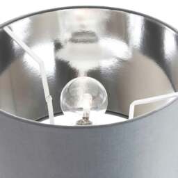 "Rackhams Contemporary Grey Cotton 12"" Table/Pendant Lamp Shade with Shiny Silver Inner" - thumbnail 3