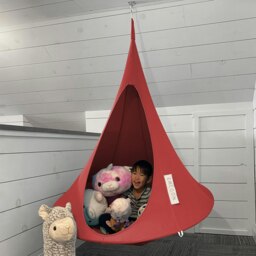 Rackhams Bebo Hanging Chair - Bonfire Red - thumbnail 3