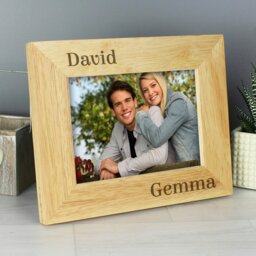 Rackhams Personalised Couples 6x4 Oak Finish Photo Frame - thumbnail 4