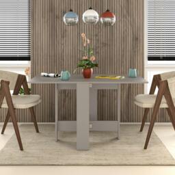 Rackhams Artemio Foldable Table Mocha Grey Rectangular Engineered Wood Folding Table 130(W)x76(D)x73.4(H)cm Kitchen Dining Room - Mocha Grey - thumbnail 1