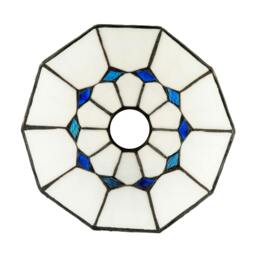 Rackhams White Glass Tiffany Pendant Light Shade with Midnight Blue Diamonds - thumbnail 3