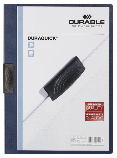 Rackhams DURAQUICK 20 Sheet Document Clip File Folder - 20 Pack - A4 Dark Blue - image 1