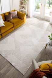 Rackhams Geometric Rug – Cream Shades - 120X170 cm - thumbnail 5