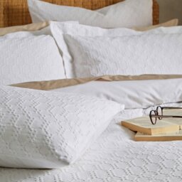 Rackhams 180 Thread Count Waffle Cotton Circle Duvet Cover Set - Single - thumbnail 3