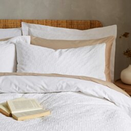 Rackhams 180 Thread Count Waffle Cotton Circle Duvet Cover Set - Single - thumbnail 2