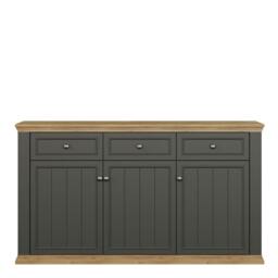 Rackhams Pontypool 3 Drawer & 3 Door Sideboard in Grey and Mauvella Oak - W 169.2 X  H 95.4 X  D 43.5cm - Grey & Mauvella Oak - 1 - thumbnail 3