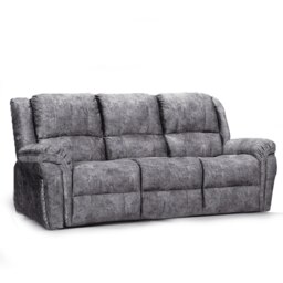 Rackhams Galaxy Plush Velvet Grey Electric Reclining 3 Seater Sofa - thumbnail 2