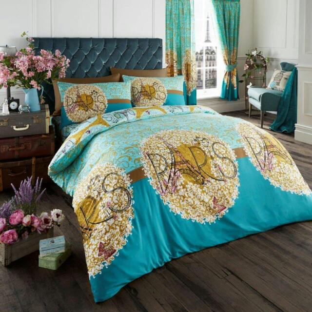 Rackhams Oooh Lala Duvet Cover and Pillowcase Set - Teal - Double (200cm x 200cm)