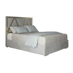 Rackhams Alison Upholstered Soft Velvet Metal Bed Frame - Grey - Grey - Double - thumbnail 6