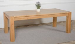 Rackhams Kuba Extra Large Oak Dining Table with Lola Leather Chairs - 6 chairs - Ivory - thumbnail 5