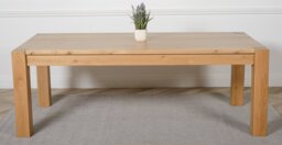 Rackhams Kuba Extra Large Oak Dining Table with Lola Leather Chairs - 6 chairs - Ivory - thumbnail 6