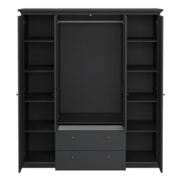 Rackhams Paris Wardrobe with 4 Doors and 2 Drawers in Matt Grey - Grey - Malemine - 1 - thumbnail 6