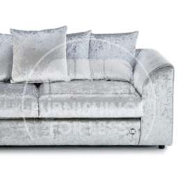Rackhams Crystal Crushed Velvet 3 Piece Sofa Suite Scatter Back - Silver - thumbnail 5