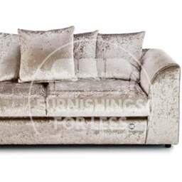 Rackhams Crystal Crushed Velvet 3 Piece Sofa Suite Scatter Back - Silver - thumbnail 4