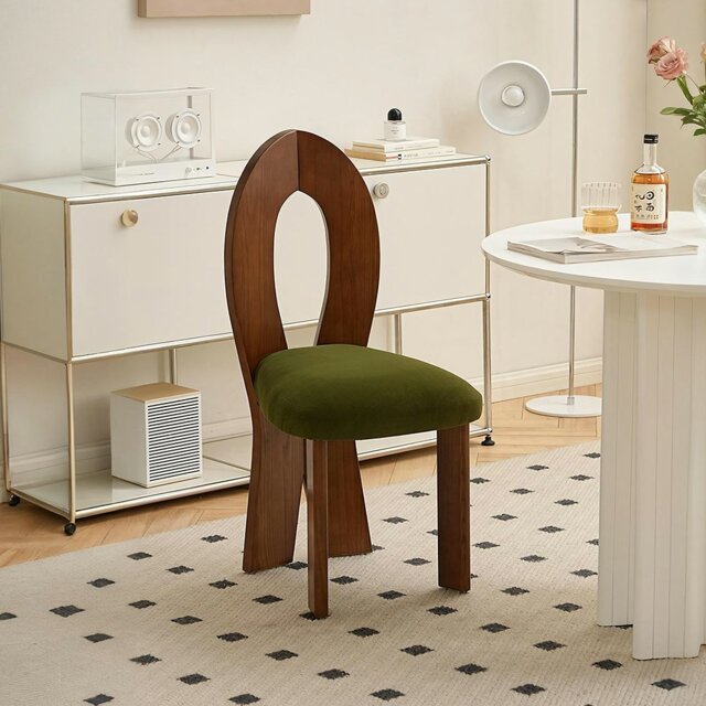 Rackhams Caradoc Mermaid Dining Chair, Oak & Velvet - Black - 2 - image 1