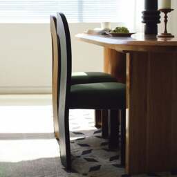 Rackhams Caradoc Mermaid Dining Chair, Oak & Velvet - Black - 2 - thumbnail 5