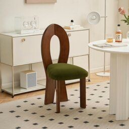 Rackhams Caradoc Mermaid Dining Chair, Oak & Velvet - Black - 2 - thumbnail 1