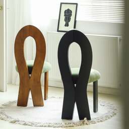 Rackhams Caradoc Mermaid Dining Chair, Oak & Velvet - Black - 2 - thumbnail 3