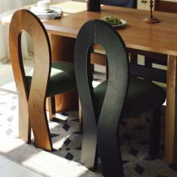 Rackhams Caradoc Mermaid Dining Chair, Oak & Velvet - Black - 2 - thumbnail 6