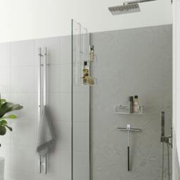 Rackhams Polished Chrome Hanging Double Shower Basket - thumbnail 3