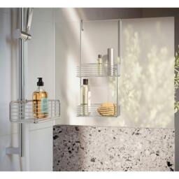 Rackhams Polished Chrome Hanging Double Shower Basket - thumbnail 2