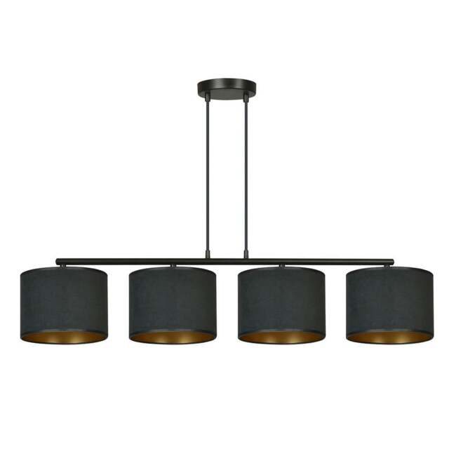 Rackhams HILDE Pendant lamp 4 x E27 Black with Black Shade - image 1