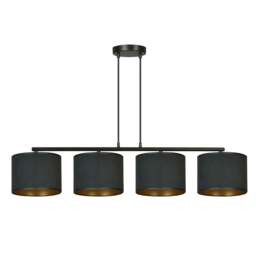 Rackhams HILDE Pendant lamp 4 x E27 Black with Black Shade - thumbnail 1
