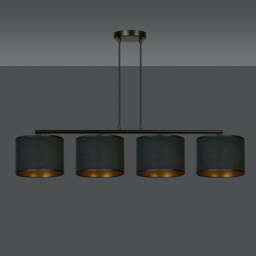 Rackhams HILDE Pendant lamp 4 x E27 Black with Black Shade - thumbnail 3