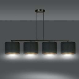 Rackhams HILDE Pendant lamp 4 x E27 Black with Black Shade - thumbnail 4