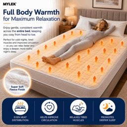 Rackhams Electric Blanket Double Bed Premium Fleece Underblanket Dual Control with Elasticated Skirt - thumbnail 6