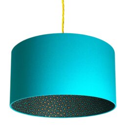 "Rackhams Senzo Spot Animal Print Silhouette Lampshade in Jade - Ceiling Pendant / Arc Lamp - 50cm Diameter x 30cm Height / (20"" x 12"")" - thumbnail 1