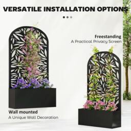 Rackhams Metal Raised Garden Bed with Trellis, Outdoor Elevated Planter Box - thumbnail 5