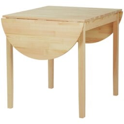 Rackhams Foldable Dining Table, Solid Wood Drop Leaf Table, Natural - thumbnail 2