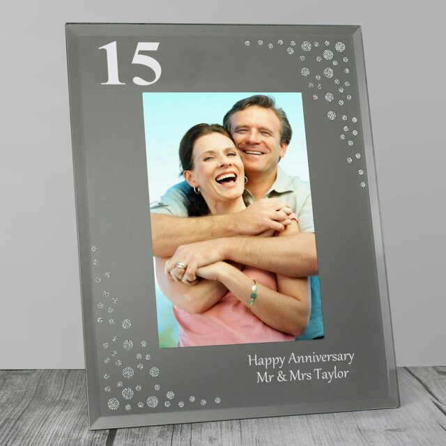 Rackhams Personalised Big Age 6x4 Diamante Glass Photo Frame - image 1