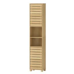 Rackhams Bathroom Storage Cabinet Hallway Tall Cupboard Adjustable Shelves Oak